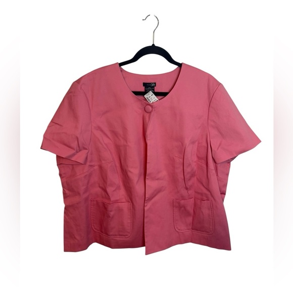 Nwt East 5th Baby Pink Plus Size Single Button Short Sleeve Pea Coat - Picture 1 of 5